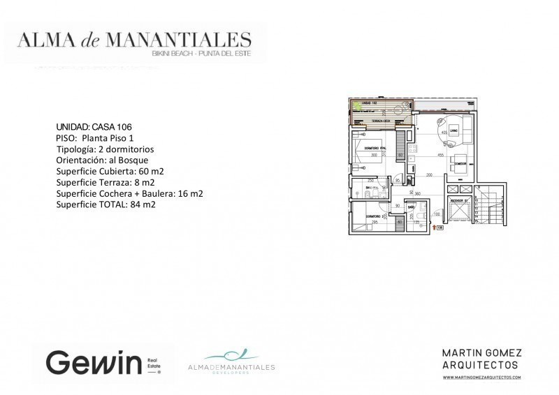 Departamento en venta 2 dorm en manantiales